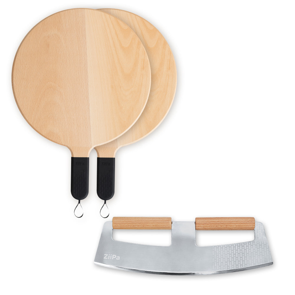 Pack Servizio • 2 Pizzabretter, Pizzaschneider • Charbon
