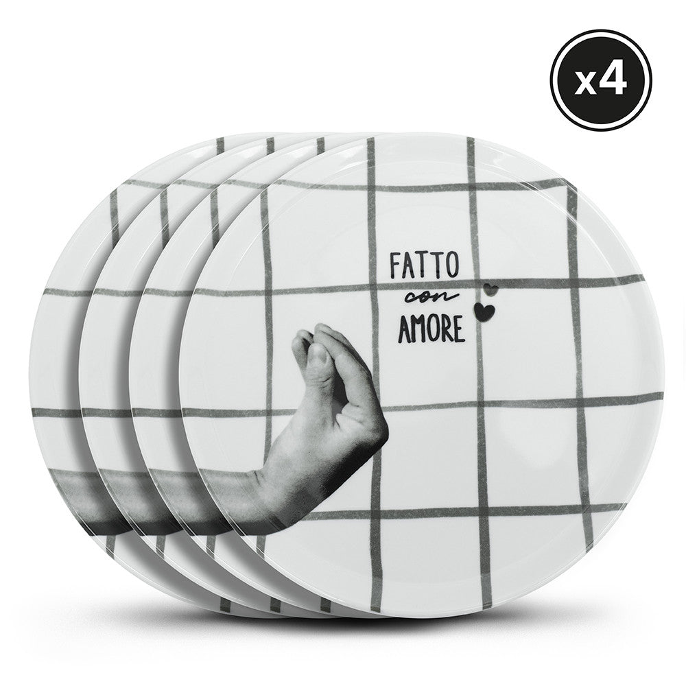 Atina • Set of 4 pizza plates • Ardoise