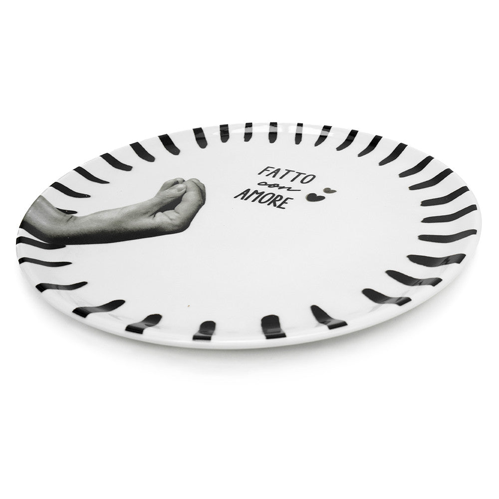 Atina • Set of 4 pizza plates • Charbon