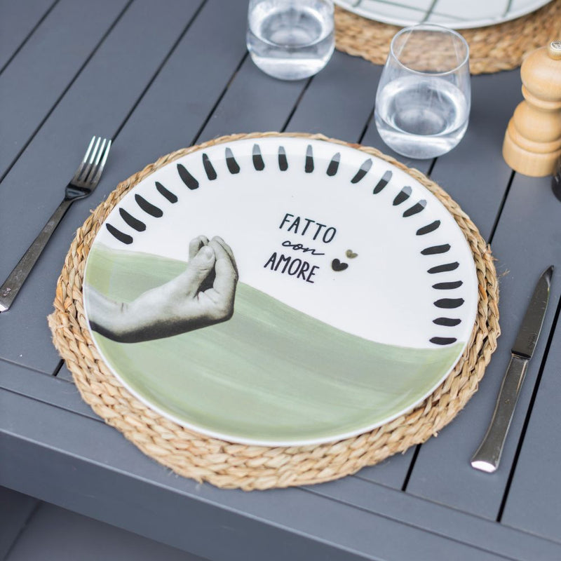 Atina • Set of 4 pizza plates • Eucalyptus