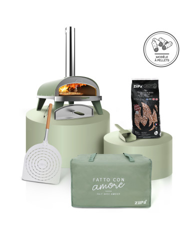 Pack Iniziale • Piana oven, Pizza Shovel Eva, Pellets for pizza oven, Pellets shovel, Cover • Eucalyptus