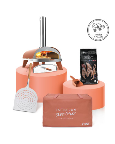 Pack Iniziale • Piana oven, Pizza Shovel Eva, Pellets for pizza oven, Pellets shovel, Cover • Terracotta