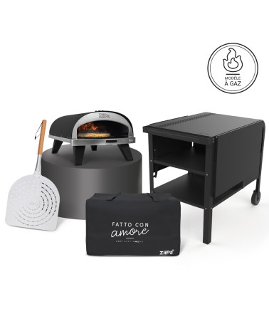 Pack Iniziale Gas • Piana gas oven, Pizza shovel Eva, Cover, Dessert troley • Charbon