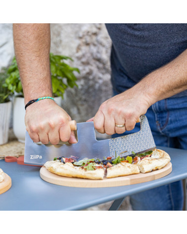 Pack Servizio • 2 Wooden pizza boards, Pizza cutter rocker • Charbon