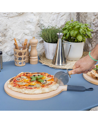 Pack Servizio • 2 Wooden pizza boards, Pizza cutter rocker • Ardoise