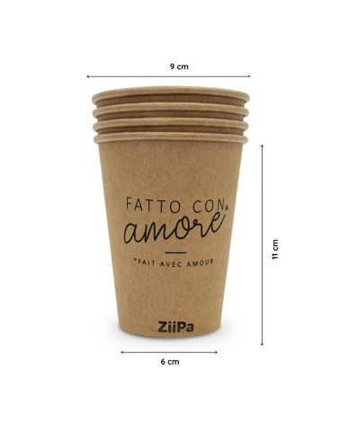 8 kraft cups • 400ml • Fatto con amore