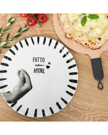 Set di 4 piatti per pizza • Atina • Charbon