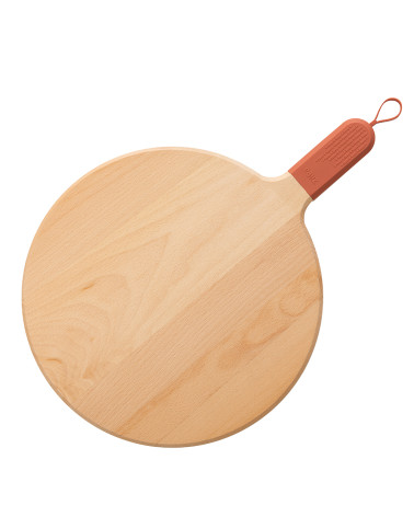 Pack Servizio • 2 Pizzabretter aus Holz, Pizzaschneider-Wippe • Terracotta