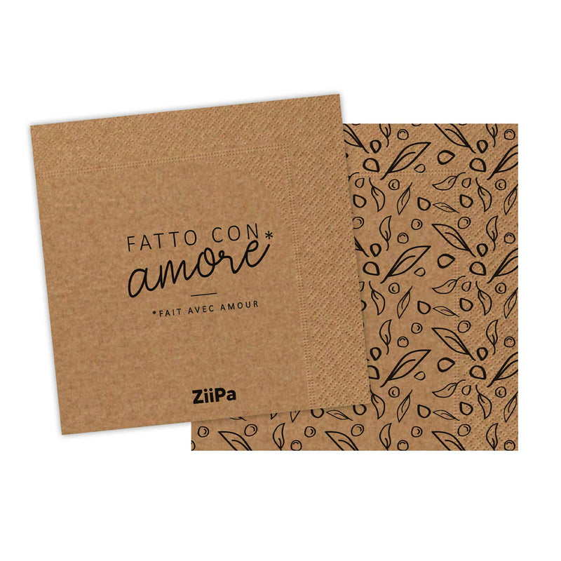 Fatto con amore • 20 serviettes kraft