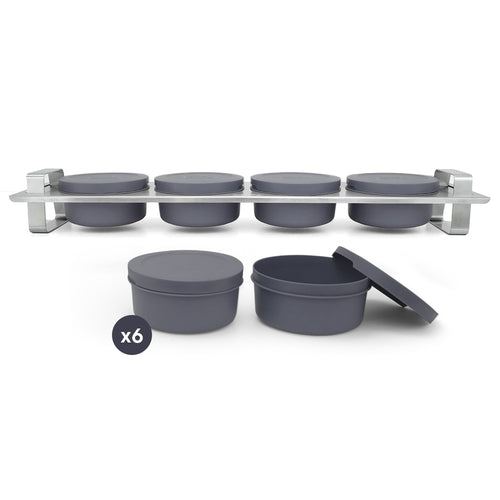 Pack Gusto • Topping station, 6 boîtes à pâtons • Ardoise