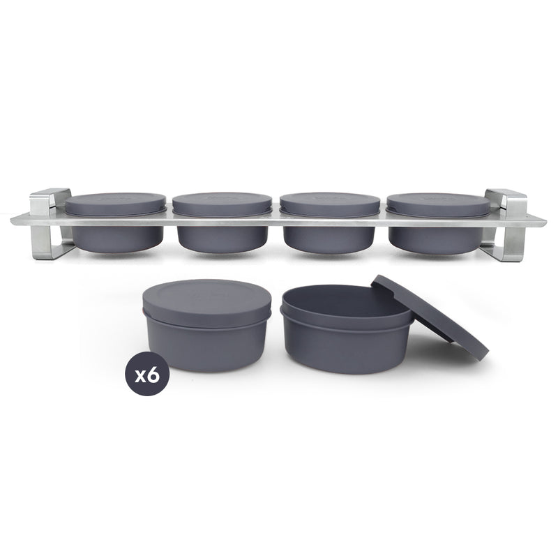 Pack Gusto • Topping station, 6 boîtes à pâtons • Ardoise