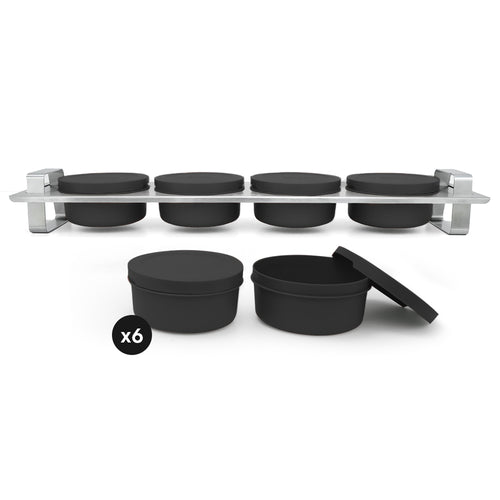 Pack Gusto • Topping station, 6 boîtes à pâtons • Charbon