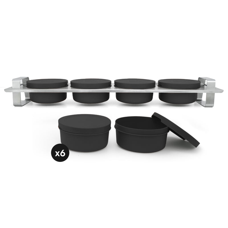 Pack Gusto • Topping station, 6 boîtes à pâtons • Charbon