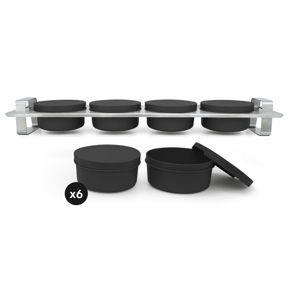 Pack Gusto • Topping station, 6 boîtes à pâtons • Charbon