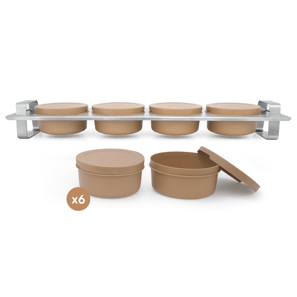 Pack Gusto • Topping station, 6 boîtes à pâtons • Sable