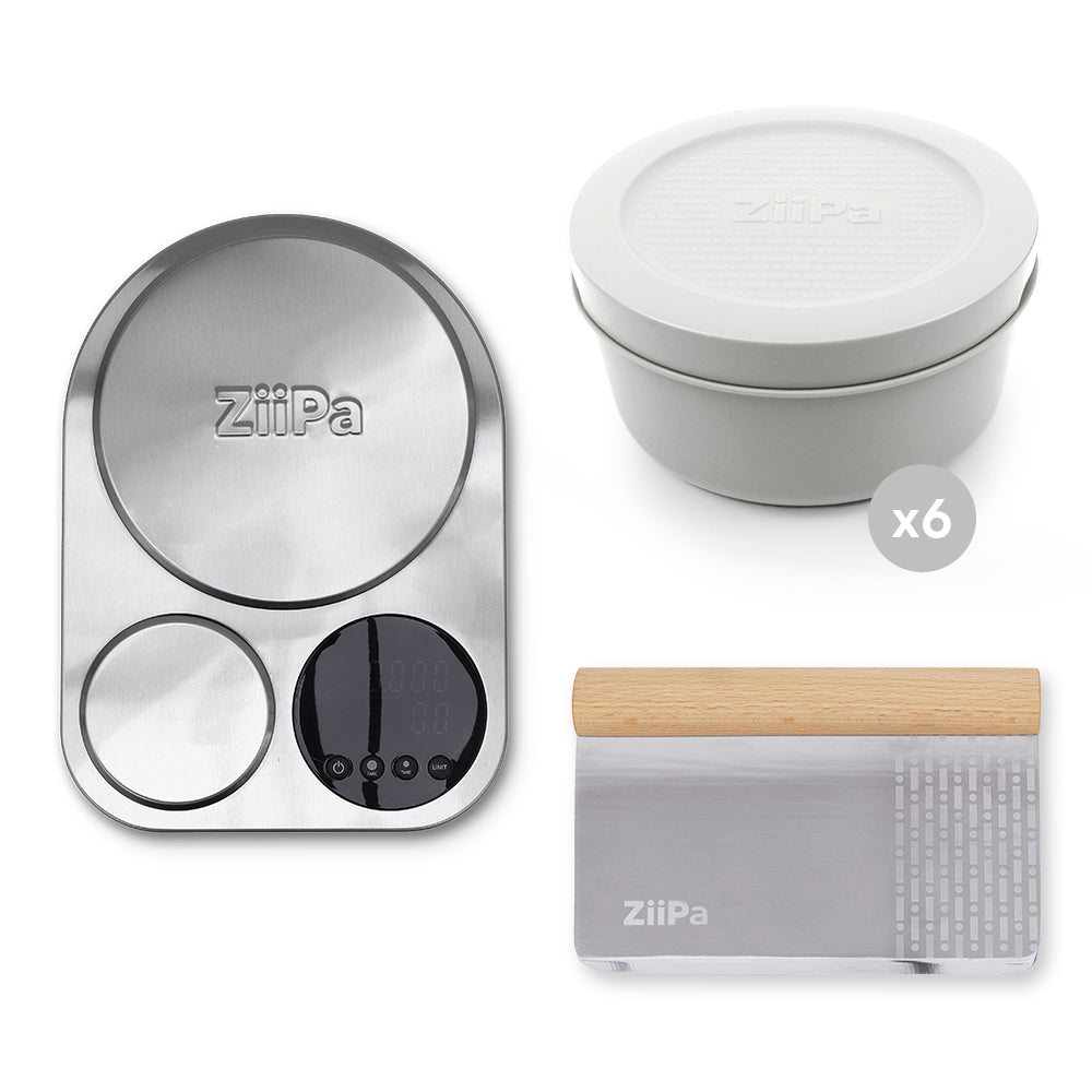 Pack Preparazione • Balance, 6 boîtes à pâtons, coupe pâtons • Craie