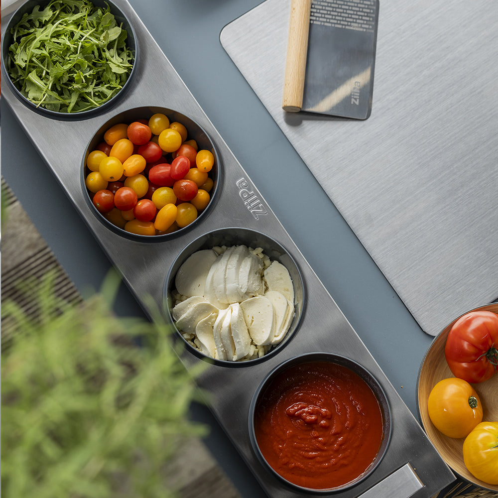 Pack Gusto • Topping station, 6 boîtes à pâtons • Ardoise