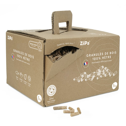 Pellets de hêtre • Carton distributeur de 5 kg de pellets alimentaires