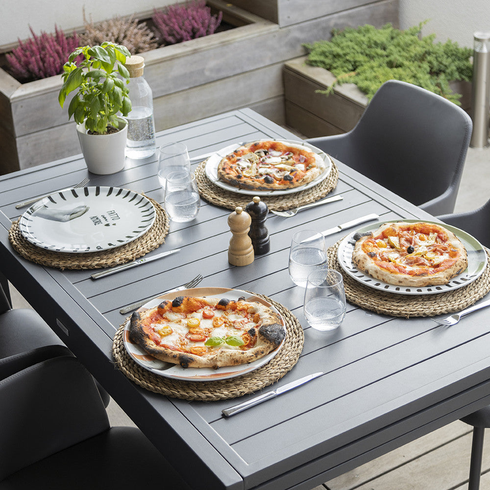 Assiettes à Pizza En Grès – Lot De 4 – Diamètre 33,5 Cm – Décor Portugais Lisbonne – Finition Brillante, Lavage Main