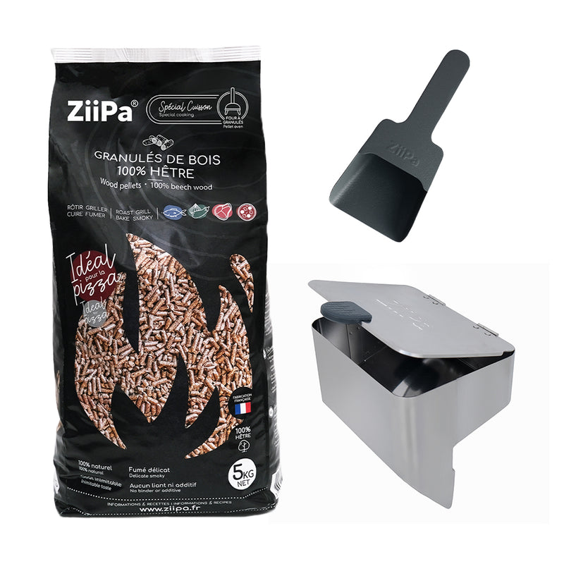 Pack Legno • Distributeur de pellets, pelle à pellets, sac de pellets • Ardoise