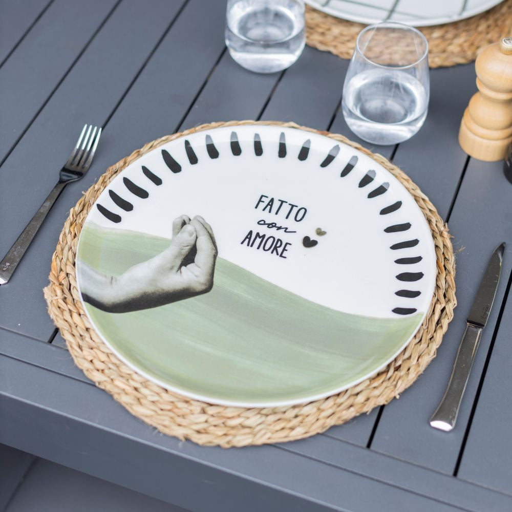 Atina • Set of 4 pizza plates • Eucalyptus