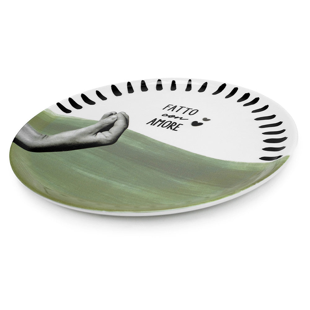 Atina • Set of 4 pizza plates • Eucalyptus